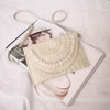 Braided Straw Crossbody Shell Bag