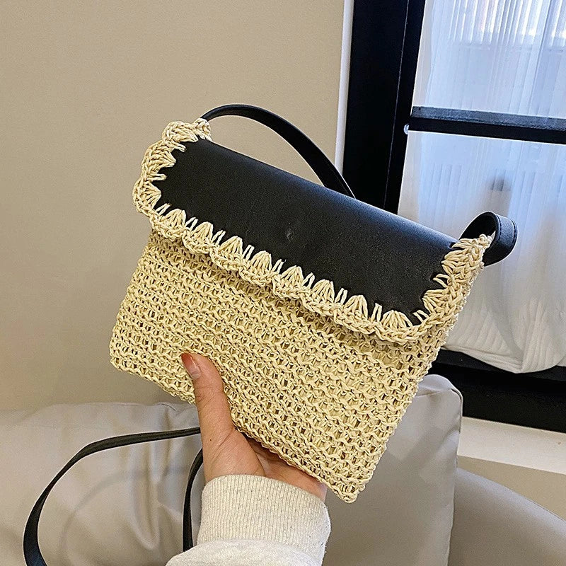 Woven Straw Crossbody Summer Beach Purse