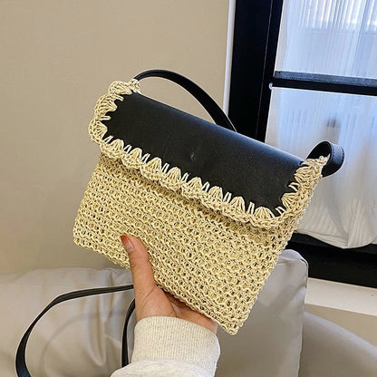 Woven Straw Crossbody Summer Beach Purse