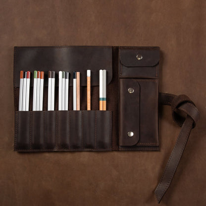 Leather Roll up Pencil case