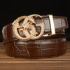 Men’s Leather Belt with Dragon G-Shaped Buckle