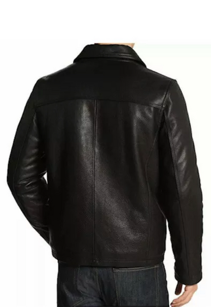 Mens Genuine Leather Jacket Flight Bomber