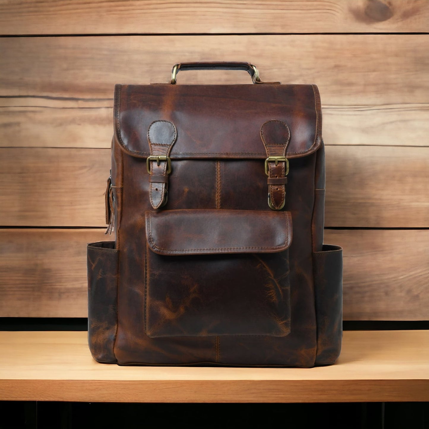 Real Leather Laptop Office Backpack
