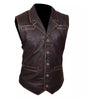 Men's Real brown leather Cowboy Vest