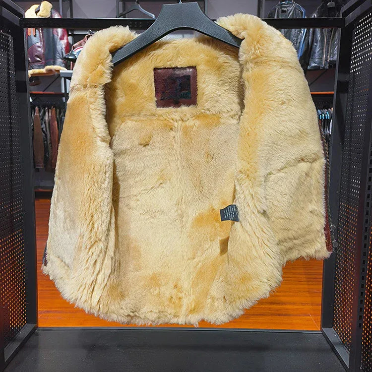 Men Shearling Vest with hide Pockets Merino Sheepskin