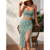 Ruched split thigh maxi dress