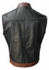 Men's Real Black and Brown Real Leather Vest