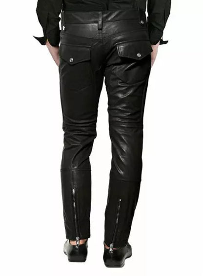 Genuine Leather Men's Biker Pants