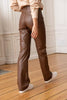 Handmade Women Brown Leather Pants