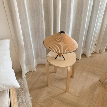 Medieval Origami Boho Table Lamp with Wooden Base