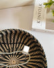 Woven Black Round Rattan Basket Tray