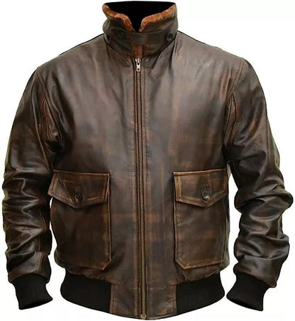 Genuine Leather Shearling Fur Men's Jacket