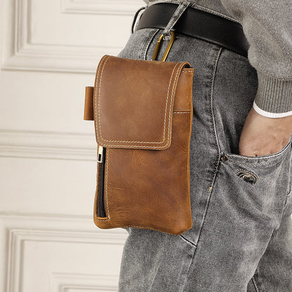 brown leather waist bags for men