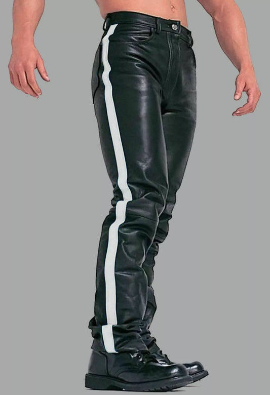 Men's Genuine Cowhide Leather Pants