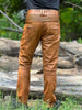 brown leather pants men