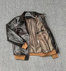 Men’s Heat-Stamped Cowhide Leather Aviator Jacket