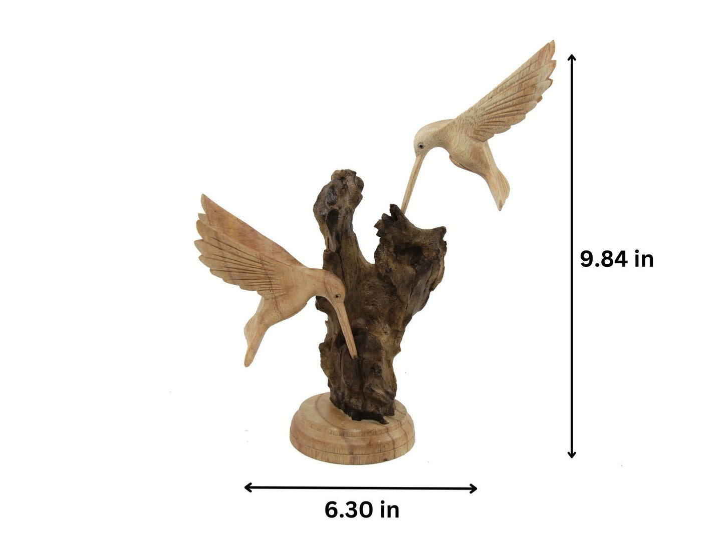 Wooden Sculpture Hummingbird Figurine