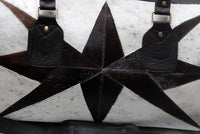 Black White Cowhide Weekender Bag