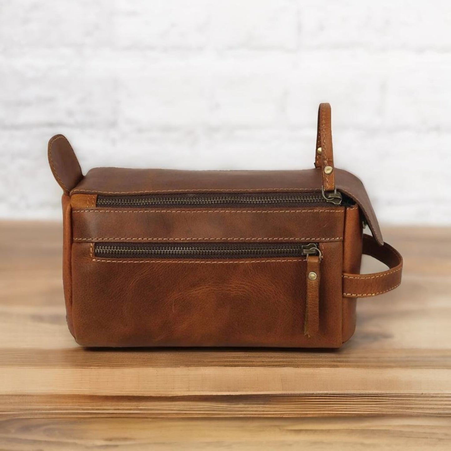 mens leather toiletry bag