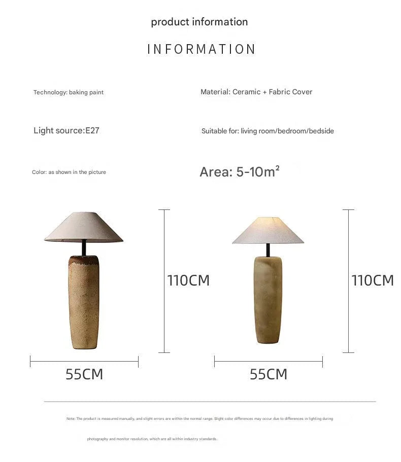 Japanese ceramic wabi sabi floor lamp