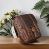 brown leather backpack men