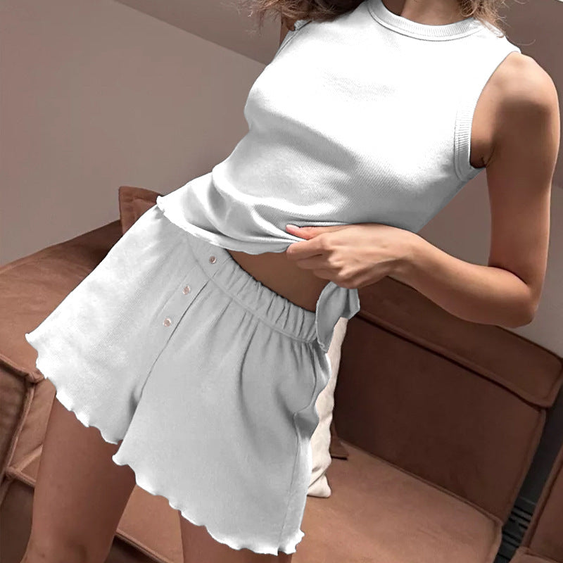 Summer sleepwear two piece outfit women's