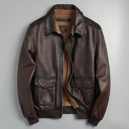 Mens Distressed Vintage Leather Riding Jacket 2 S