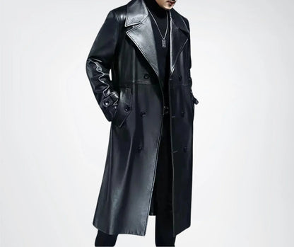 men's tall long leather coats