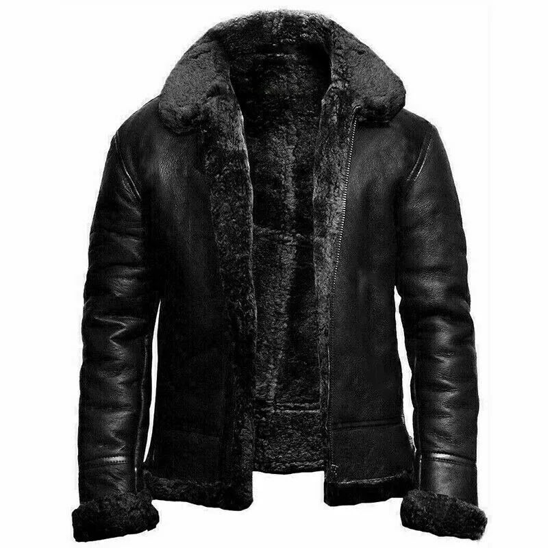 Genuine Leather Shearling Aviator Jacket