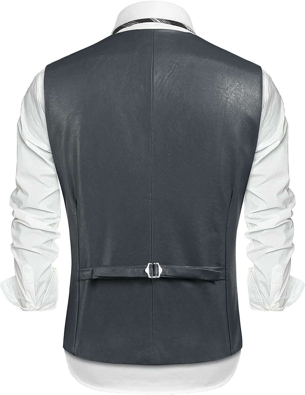 Genuine Men's Grey Leather Vest