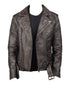 Men Distressed Leather Bomber Motorcycle Jacket