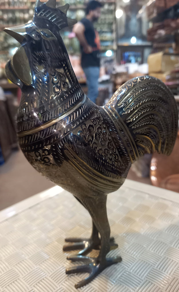 Brass Chicken Hen Statue Livingroom Decor