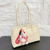 Genuine Leather Shoulder Bag for Women with Zipper Closure