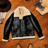 Men’s Real Shearling Fur Leather Aviator Flight Jacket 2 S