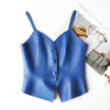 Women Genuine Leather Tube Top Black Bustier with Straps