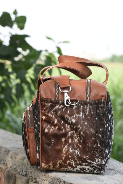 Exotic Tricolor Cowhide Purse Duffle