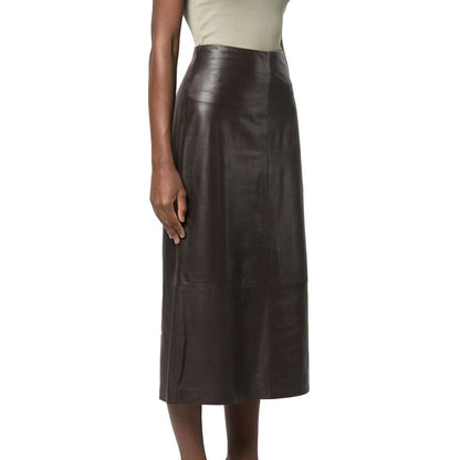 Leather High Waisted Dark Brown Leather