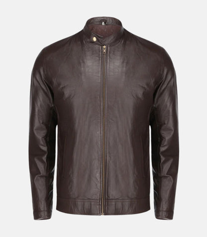 real leather brown jacket