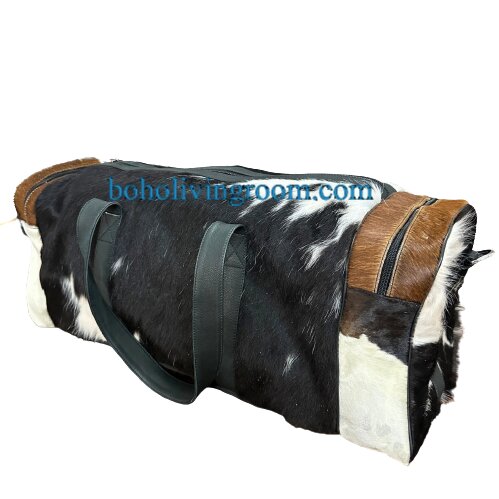 Cowhide Travel Luggage Bag For Airport – Boho Living Room