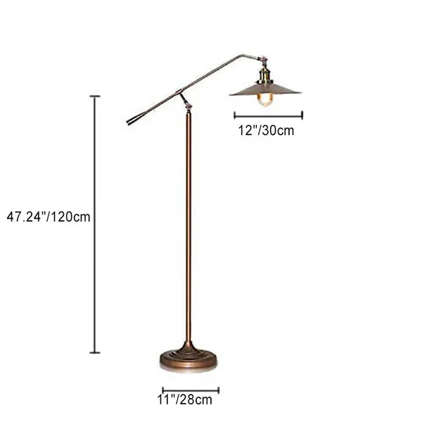Industrial bronze boom arm floor lamp