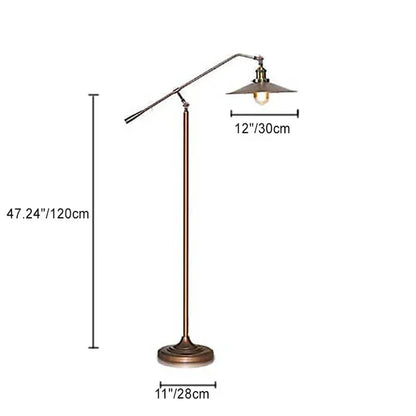 Industrial bronze boom arm floor lamp