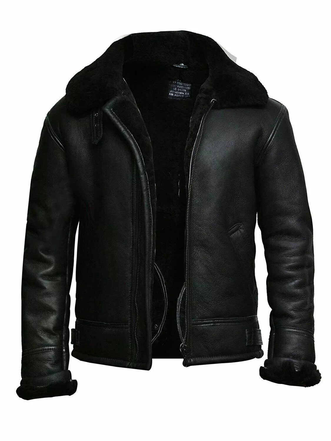 Mens Aviator Shearling Leather Jacket