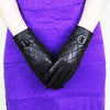 Women’s Leather Gloves for Winter with Quilted Lambskin and Touchscreen Use