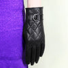 Women’s Leather Gloves for Winter with Quilted Lambskin and Touchscreen Use