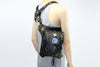 Steampunk Shoulder Bag with Chain Harness and Gothic Metal Details