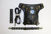 Steampunk Shoulder Bag with Chain Harness and Gothic Metal Details