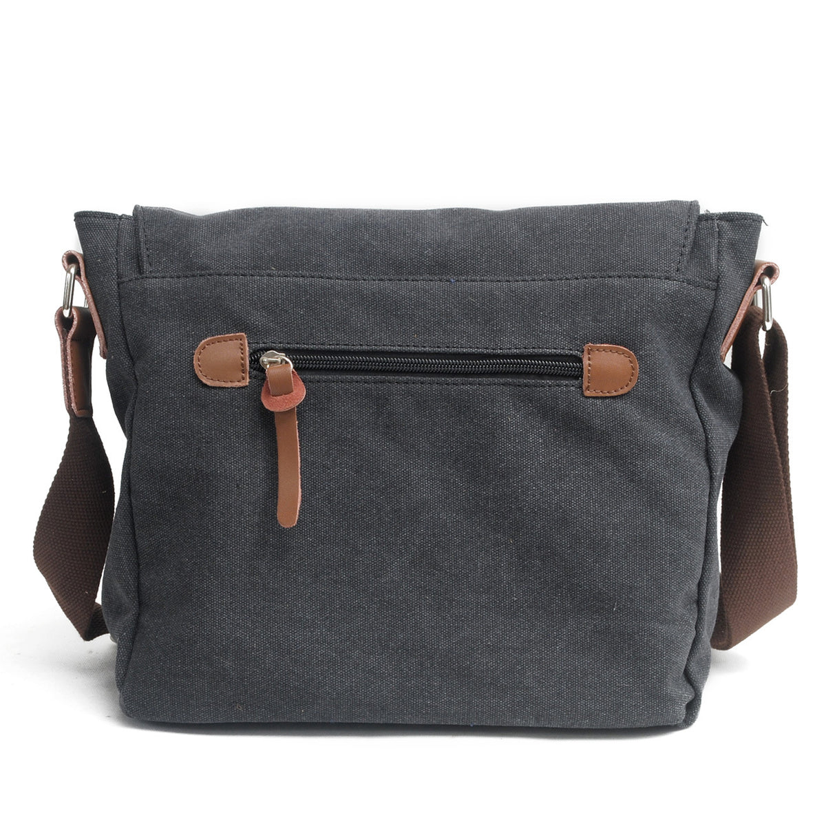 Canvas Camera Messenger Bag with Removable Organizer and Cowhide Trim