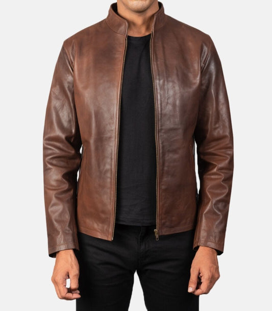 real leather moto jacket