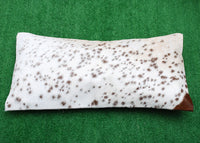 Cowhide Lumber Pillow Covers Brown White Speckled