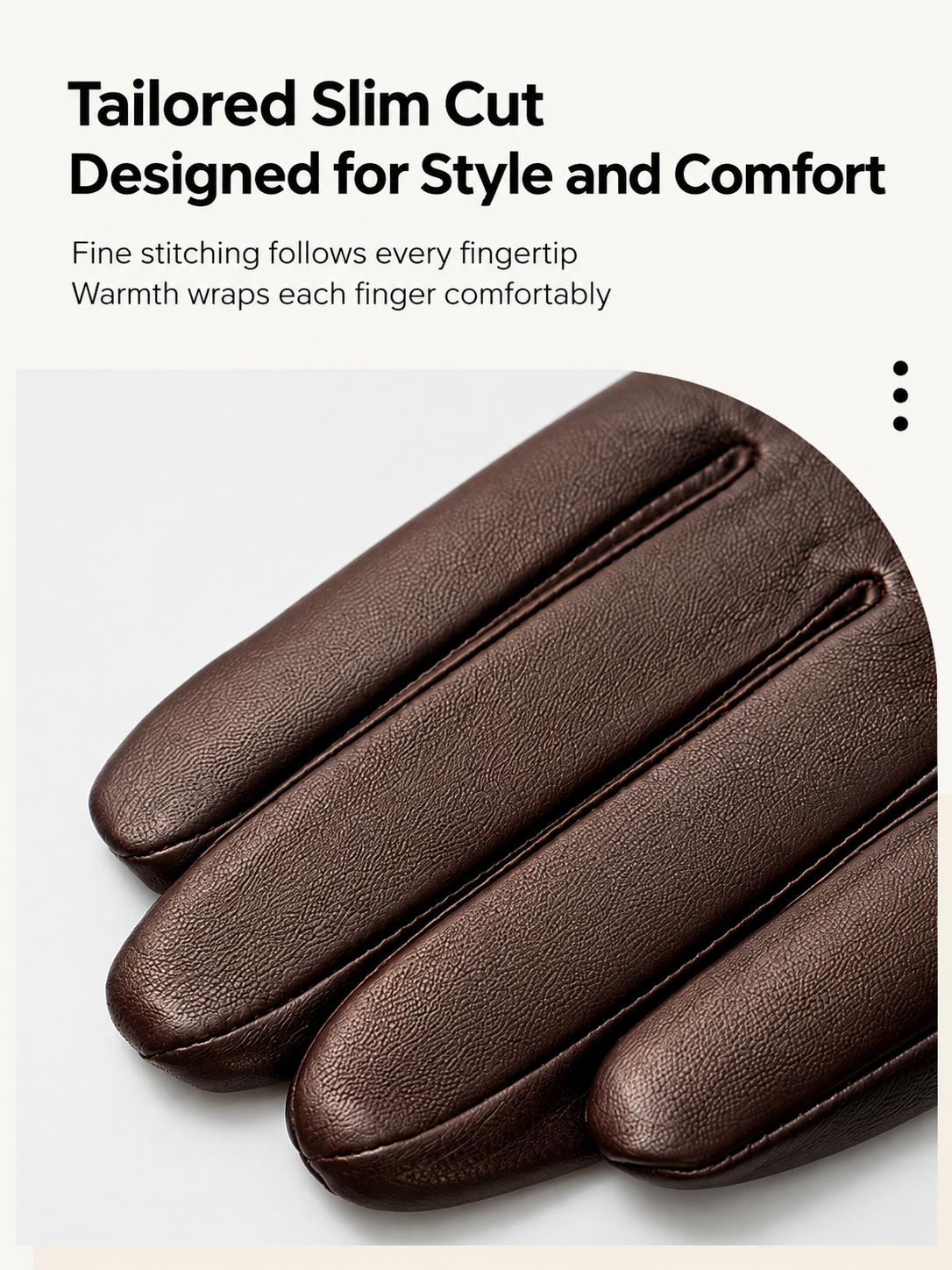 Men’s Sheepskin Leather Gloves for Warm Touchscreen Driving